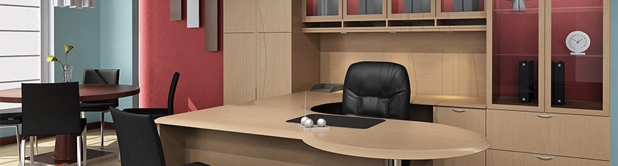 Photo of leather chair at desk